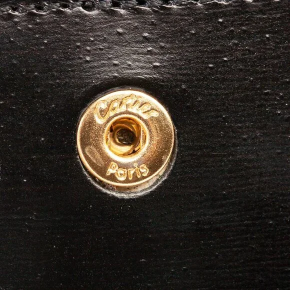 Authentic Cartier Gold Tone Panthere Travel Desk Clock - Picture 4 of 6